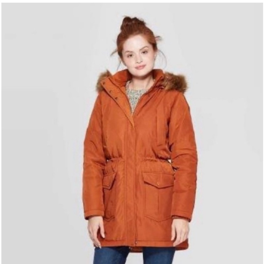 Universal Thread Rust Orange Parka Coat - image 1